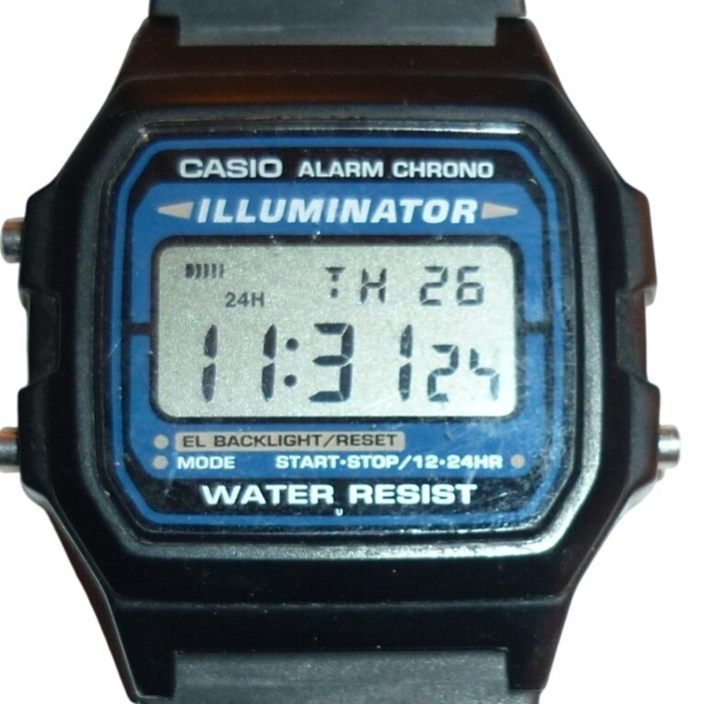 Casio F-105 Illuminator Digital Watch Black Resin Strap Water Resistant 3298